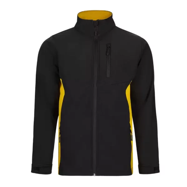 Chaqueta softshell bicolor 106004, color negro y amarillo