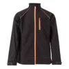 cazadora de trabajo softshell bicolor VELILLA 206001, negra y naranja flúor