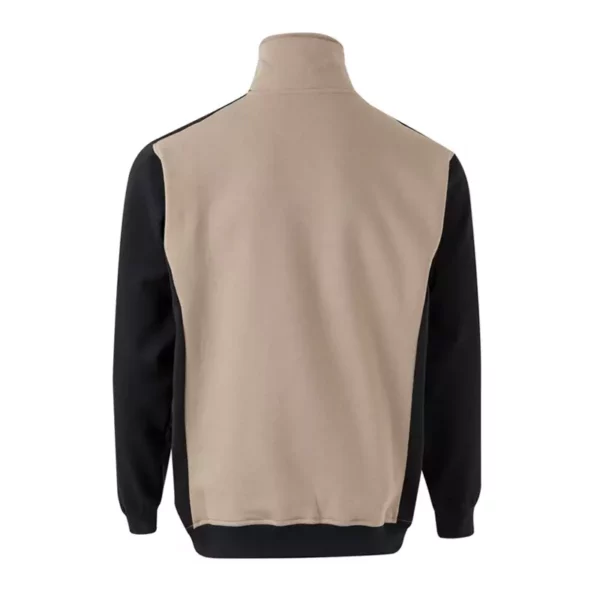 Sudadera bicolor con cremallera Velilla 105703, beige y negro