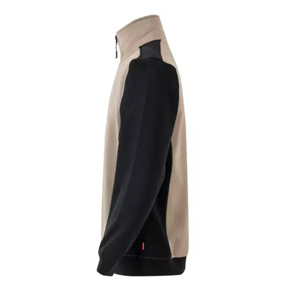 Sudadera bicolor con cremallera Velilla 105703, beige y negro