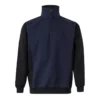 Sudadera bicolor con cremallera Velilla 105703, azul navy y negro