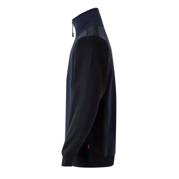 Sudadera bicolor con cremallera Velilla 105703, azul navy y negro