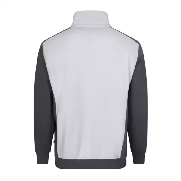 Sudadera bicolor con cremallera Velilla 105703, blanco y gris