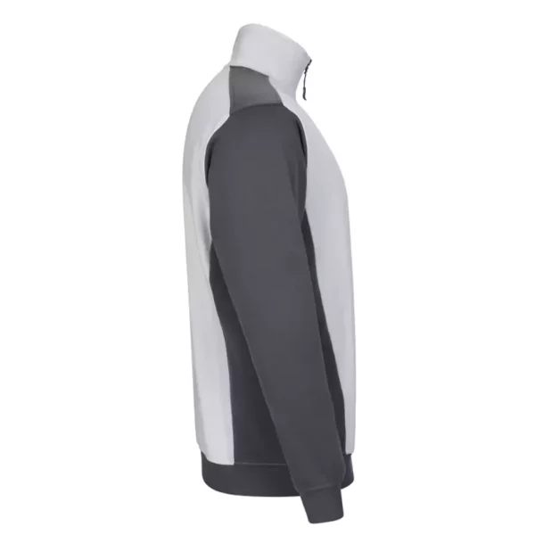 Sudadera bicolor con cremallera Velilla 105703, blanco y gris