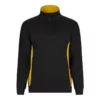 Sudadera bicolor con cremallera Velilla 105704 en colores negro y amarillo