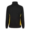 Sudadera bicolor con cremallera Velilla 105704 en colores negro y amarillo