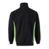 Sudadera bicolor con cremallera Velilla 105704 en colores negro y verde lima