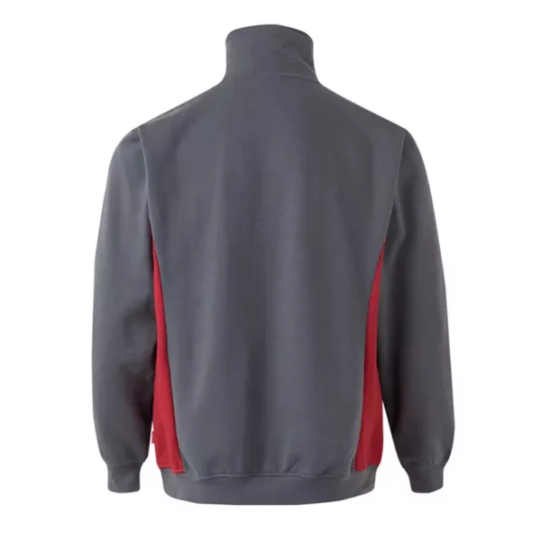 Sudadera bicolor con cremallera Velilla 105704 en colores gris y rojo