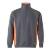 Sudadera bicolor con cremallera Velilla 105704 en colores gris y naranja