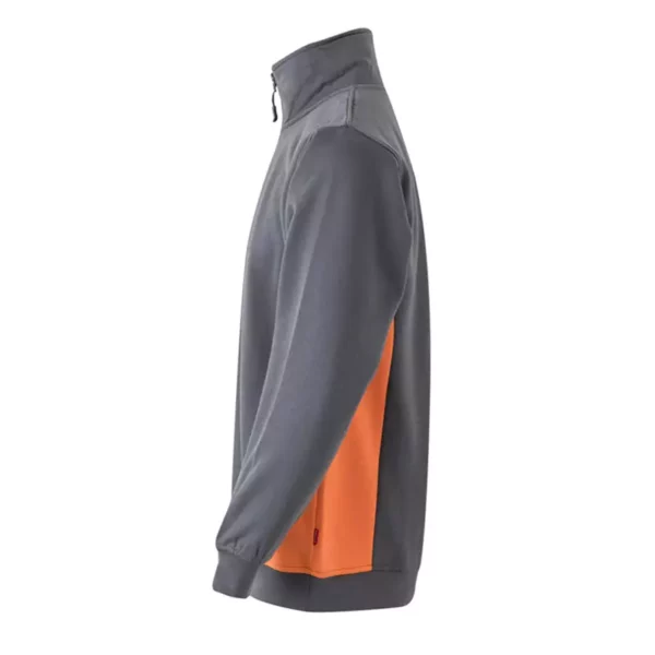 Sudadera bicolor con cremallera Velilla 105704 en colores gris y naranja