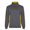 Sudadera bicolor con cremallera Velilla 105704 en colores gris y amarillo