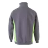 Sudadera bicolor con cremallera Velilla 105704 en colores gris y verde lima