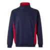 Sudadera bicolor con cremallera Velilla 105704 en colores azul navy y rojo