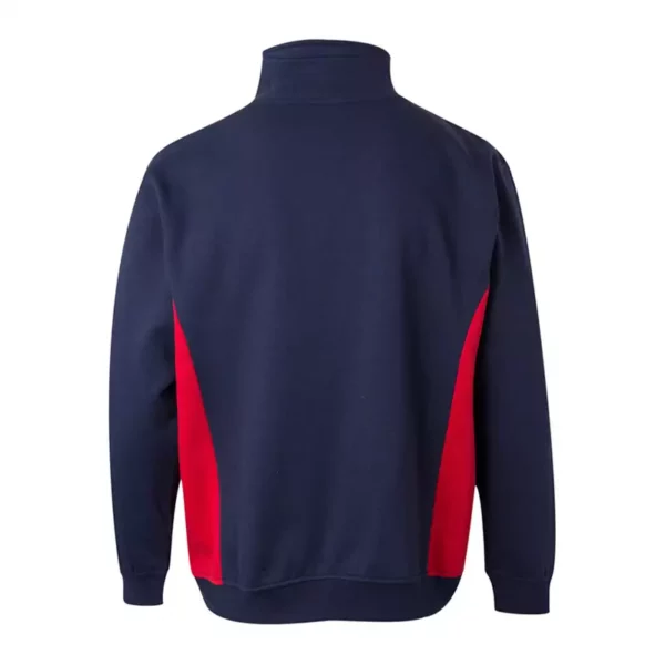 Sudadera bicolor con cremallera Velilla 105704 en colores azul navy y rojo