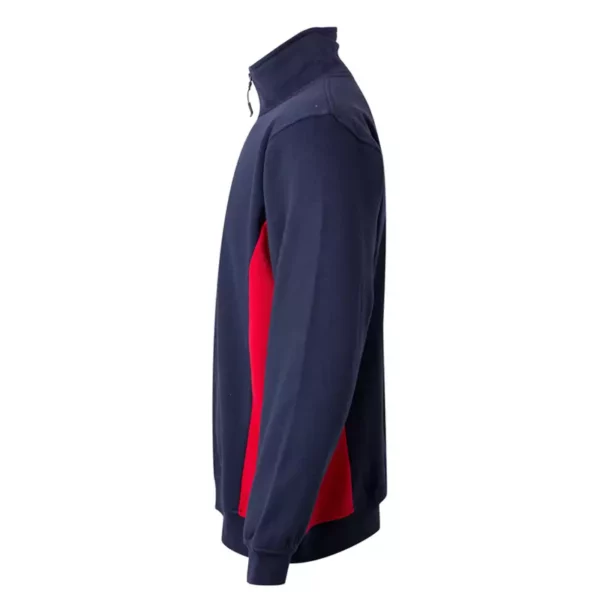 Sudadera bicolor con cremallera Velilla 105704 en colores azul navy y rojo