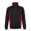 Sudadera bicolor con cremallera Velilla 105704 en colores negro y rojo