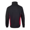 Sudadera bicolor con cremallera Velilla 105704 en colores negro y rojo