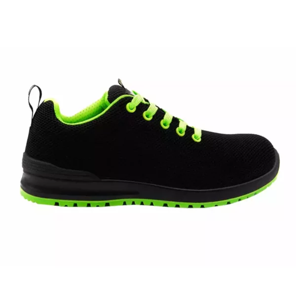 Zapatilla de Seguridad V-PRO 707007 S1P ESD SR en color negro y verde lima