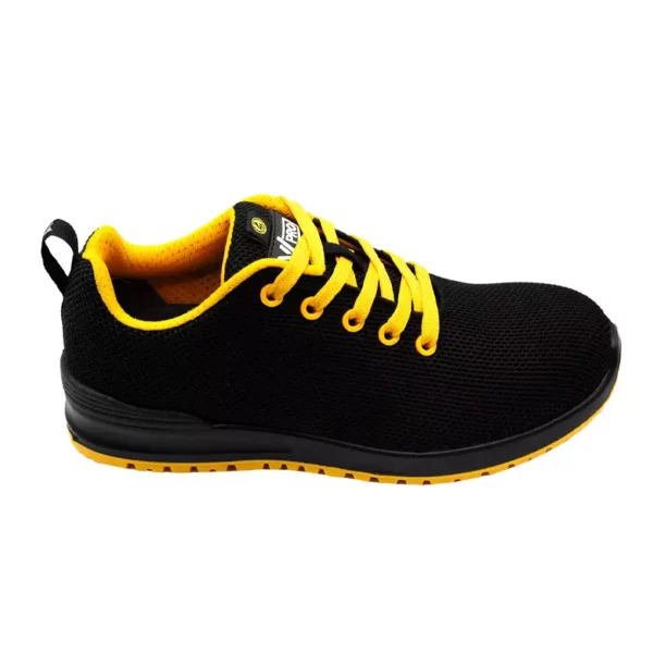 Zapatilla de Seguridad V-PRO 707007 S1P ESD SR en color negro y amarillo