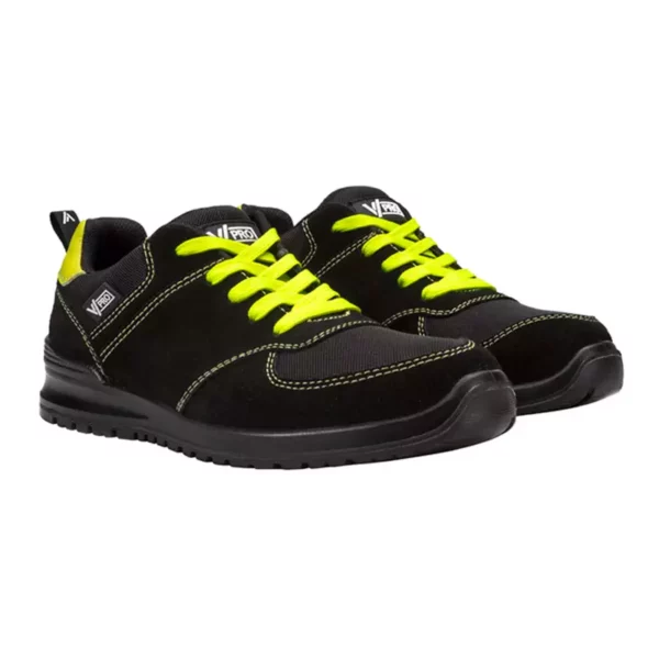 Zapatilla de Seguridad V-PRO Vital 707004 S1P ESD SR en color negro y amarillo