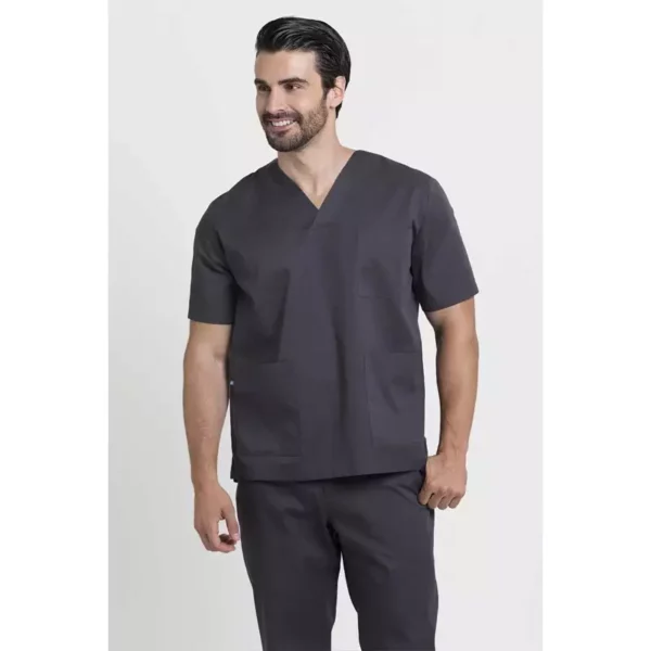 Casaca sanitaria unisex Creyconfe Básicos Firenze en color gris