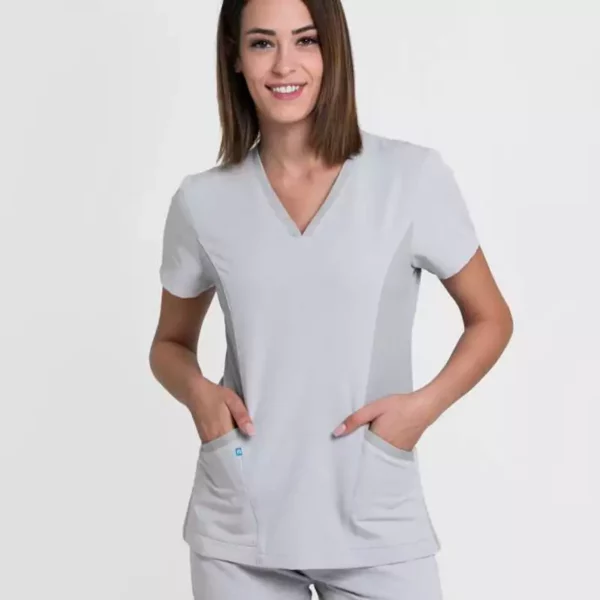 Casaca sanitaria Creyconfe Active Bristol para mujer en color gris perla