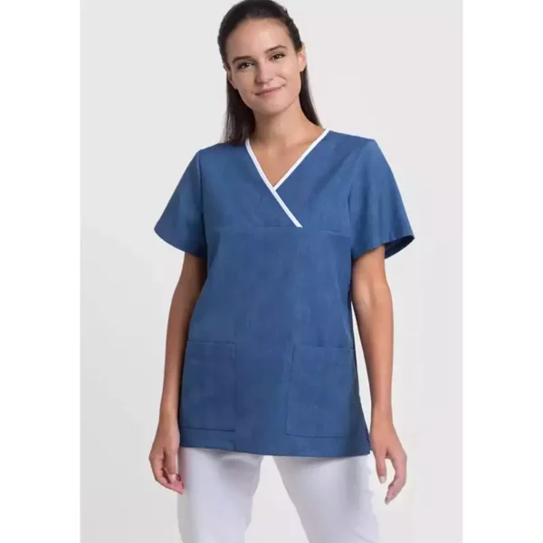 Casaca sanitaria Creyconfe Tech Nice para mujer en color jean.