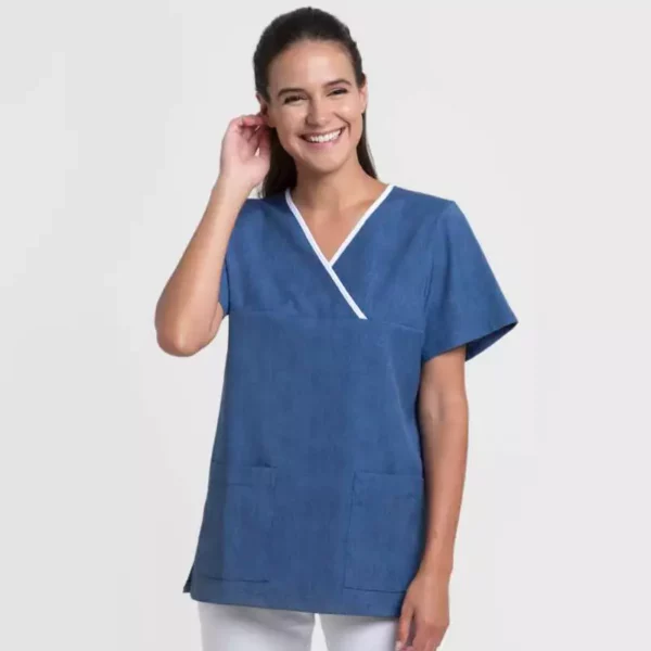 Casaca sanitaria Creyconfe Tech Nice para mujer en color jean.