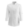 Chaqueta cocina mujer Egochef Easy Girl ML, color blanco, manga larga, corte entallado.