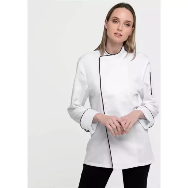 Chaqueta cocina unisex Creyconfe Metz color blanco.