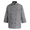 Chaqueta cocina unisex Egochef Albert Galles, gris, manga larga, botones negros.