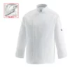 Chaqueta cocina unisex Egochef All, color blanco, manga larga, bolsillo en pecho.