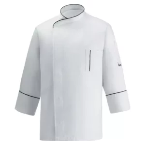 Chaqueta cocina unisex Egochef Cesare, color blanco, manga larga, corte unisex.