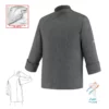 Chaqueta cocina unisex Egochef Cheap, manga larga, bolsillo en pecho, color gris vigoré.