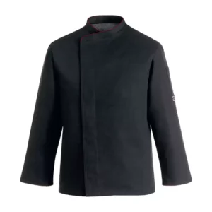 Chaqueta cocina unisex Egochef Comfort Extra, negra, manga larga, tecnología Air Plus.