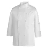 Chaqueta cocina unisex Egochef Gerard Piping White, blanca, manga larga.