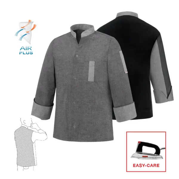 chaqueta cocina unisex egochef jimmy grey mix 2081067c