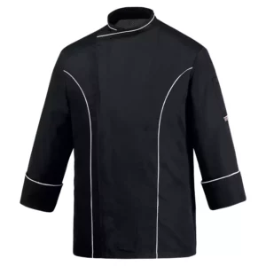 Chaqueta cocina unisex Egochef Master, color negro, manga larga, corte unisex.