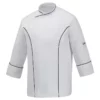 Chaqueta cocina unisex Egochef Master, color blanco, manga larga, corte unisex.