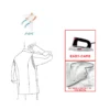 Características Chaqueta cocina unisex Egochef Max Safe, blanca, manga larga, con ribete negro.