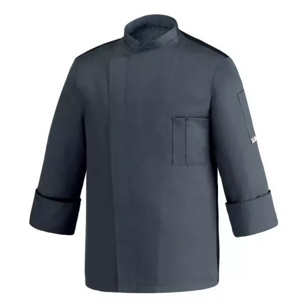 Chaqueta cocina unisex Egochef Ottavio ML, manga larga, corte unisex, color gris