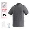 Chaqueta cocina unisex Egochef Ottavio MM, manga corta, corte unisex, color gris vigoré