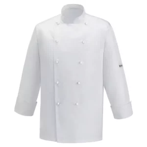 Chaqueta cocina unisex Egochef Ice, colores blanco, manga larga, corte unisex.