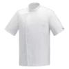 Chaqueta cocina unisex Egochef Pizzaiolo, blanca, manga corta, bolsillo en pecho.