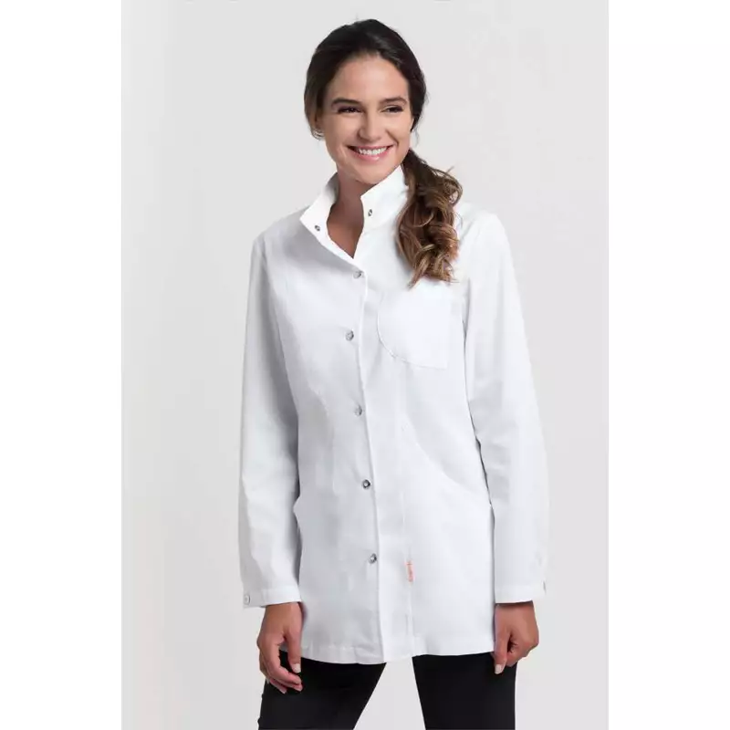 Chaqueta sanitaria para mujer Creyconfe Básicos Essen en color blanco.