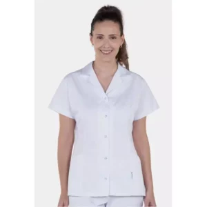 Chaqueta sanitaria para mujer Creyconfe Básicos Figueres en color blanco.