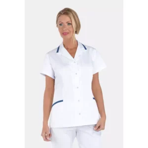 Chaqueta sanitaria para mujer Creyconfe Básicos Fuerteventura en color Blanco/Jean