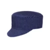 Gorra cocina unisex Egochef Cup, ajuste con velcro, color azul marino con rayas blancas