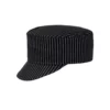 Gorra cocina unisex Egochef Cup, ajuste con velcro, color negro con rayas grises