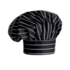 Gorro de cocina unisex Egochef Hat, ajuste con velcro, negro con rayas blancas